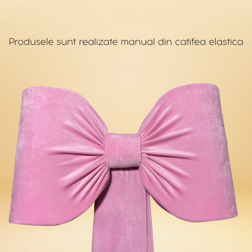 Fundă Decorativă Gigant din Catifea, 70 x 40 cm, Roz Deschis